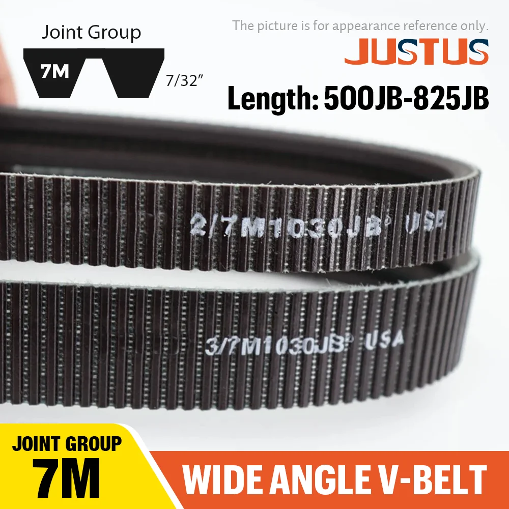 

Wide Angle V-Belt Joint Group 2/7M 500JB to 3/7M 825JB Drive Belt Transmission for Harbor Freight Lathe USA Triangle Belt