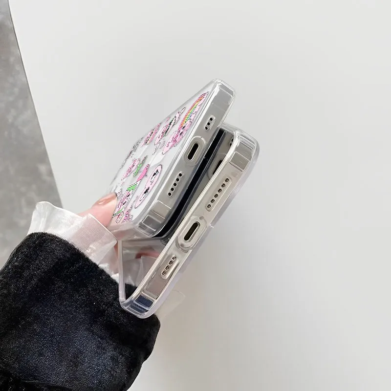 Cartoon Konijnen Magnetische Telefoon Case voor iPhone 17 16 15 14 13 12 11 8 7 Air Plus Pro Max X XR XSMax Soft Clear Tpu Cover