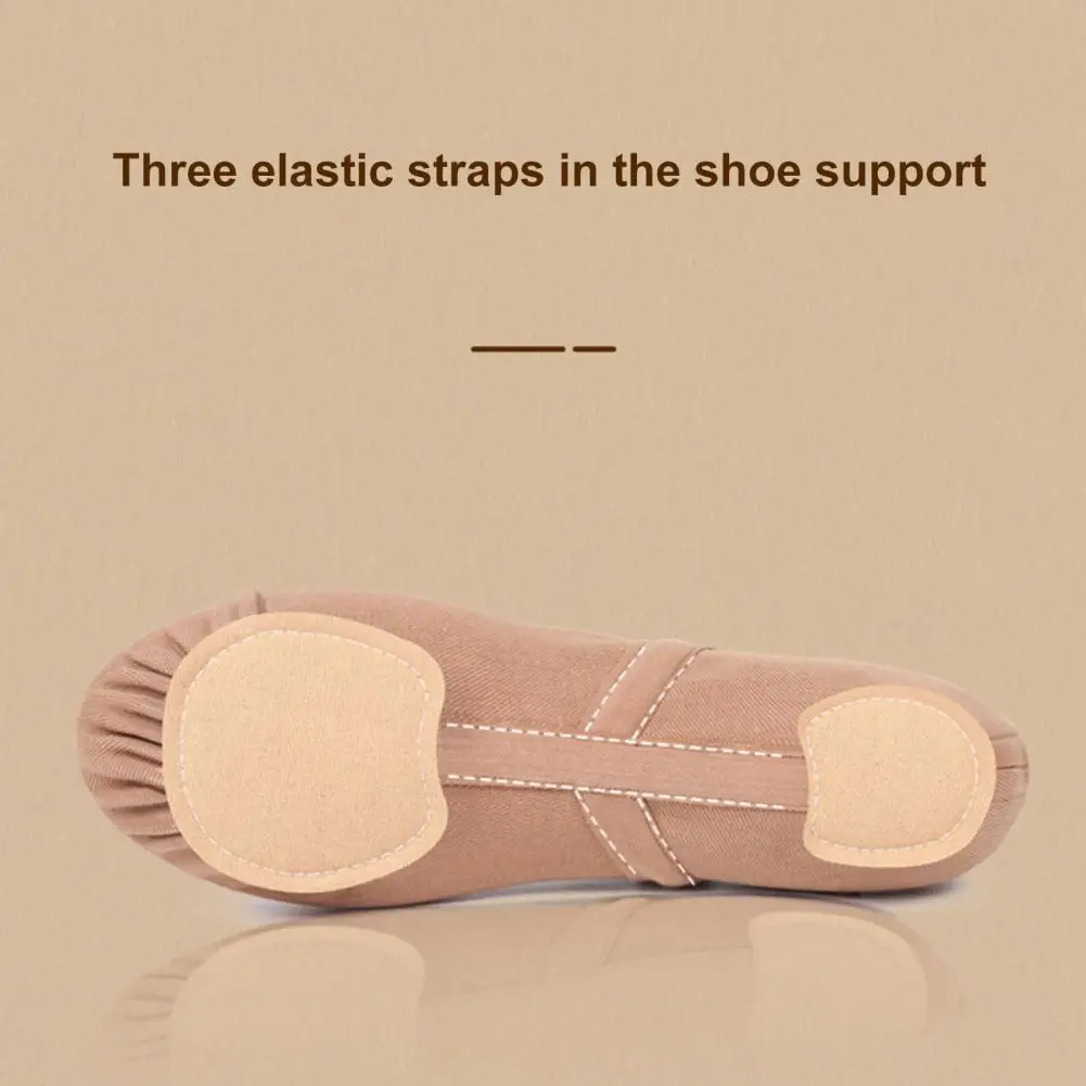 Girls Women Ballet Elastic Soft Sole Professional Canvas Slippers Ballet Shoes Ballet Flats Stretch Canvas Split Soft Sole Shoes