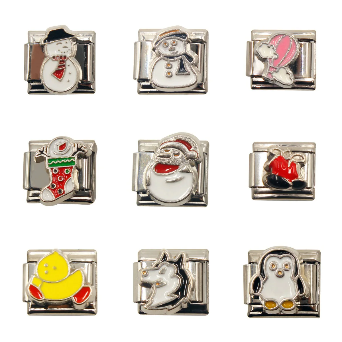 2024 Fashion Popular Animal Penguin  christmas Charm Italian Links Fit 9mm Bracelet Making Women Jewelry