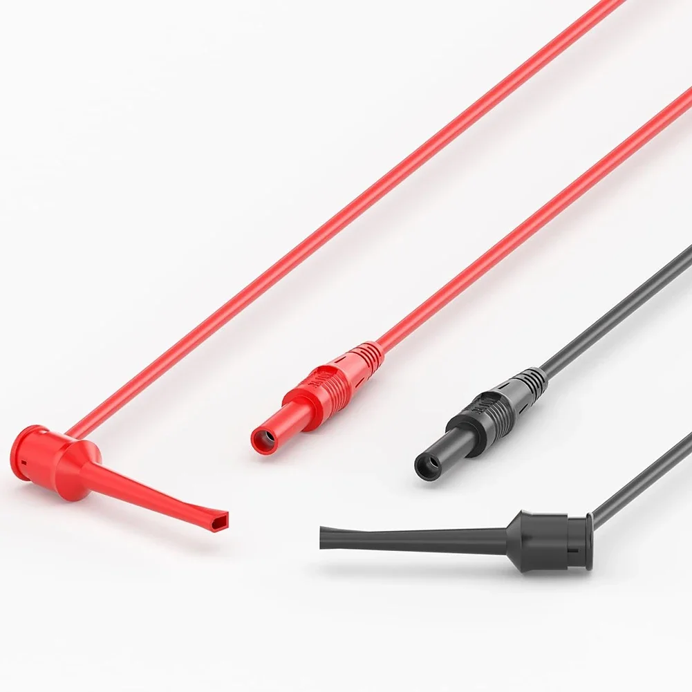 2PCS 4mm Female Banana Socket To Test Hook Clip For Multimeter Extension Leads For Laboratories Service Stores Schools Homes