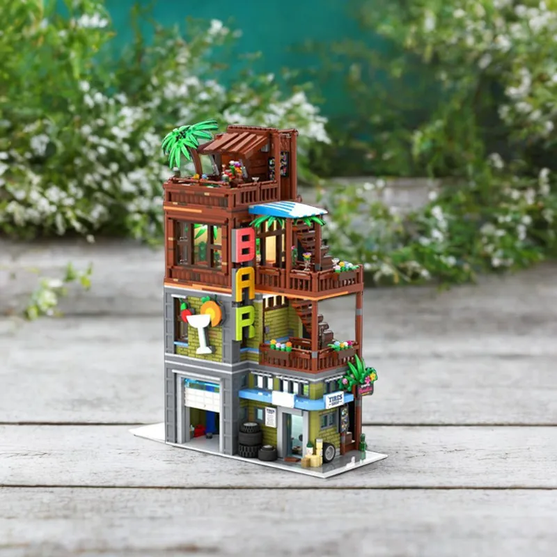 

2205PCS Modular Buildings Cocktail Bar & Tire Shop STEM Toy to Boost Spatial Thinking & Imagination | Gift for Curious Kids