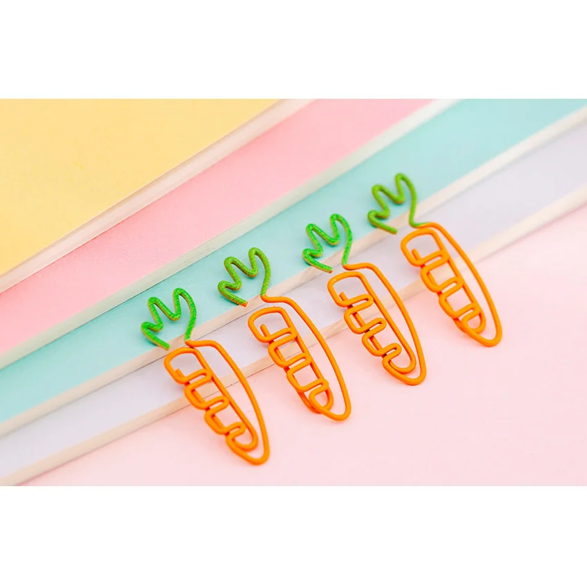 5pc Carrot Bookmark Paper Clip Creative Shape Pin Journal Office Study Decoration Cute Little Gift Cute Paper Clips