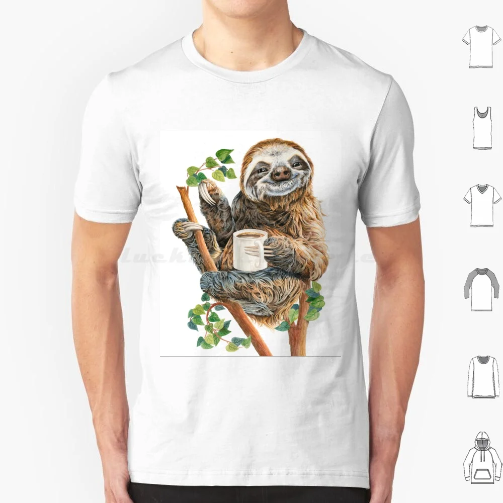 Camiseta Top Of The Morning para hombres, mujeres y niños, 6xl, perezoso, animales, acebo, Simental, lindo, divertido, caprichoso, café