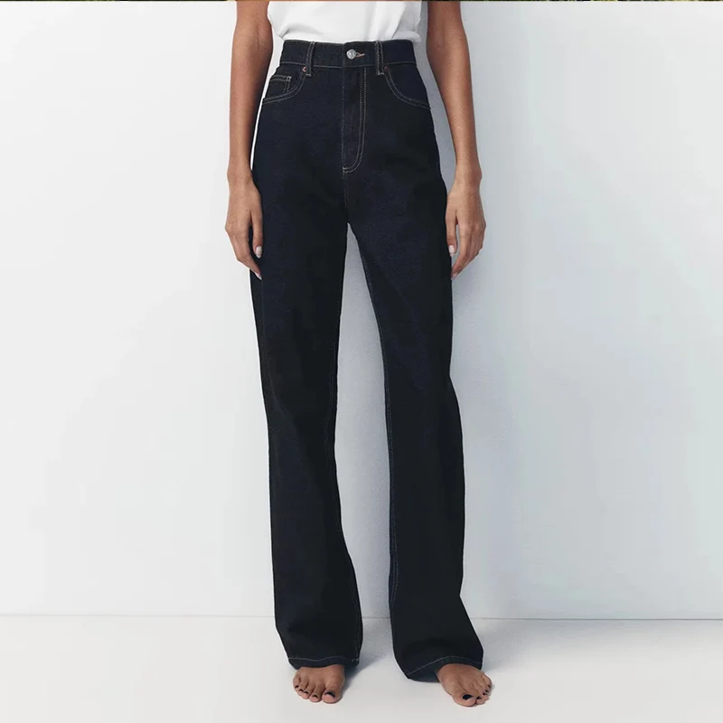 High Waist Wide Leg Long Jeans Versatile Casual Women's Denim Pants Spring 2025 Zadata Ladies Premium Quality Fashionable