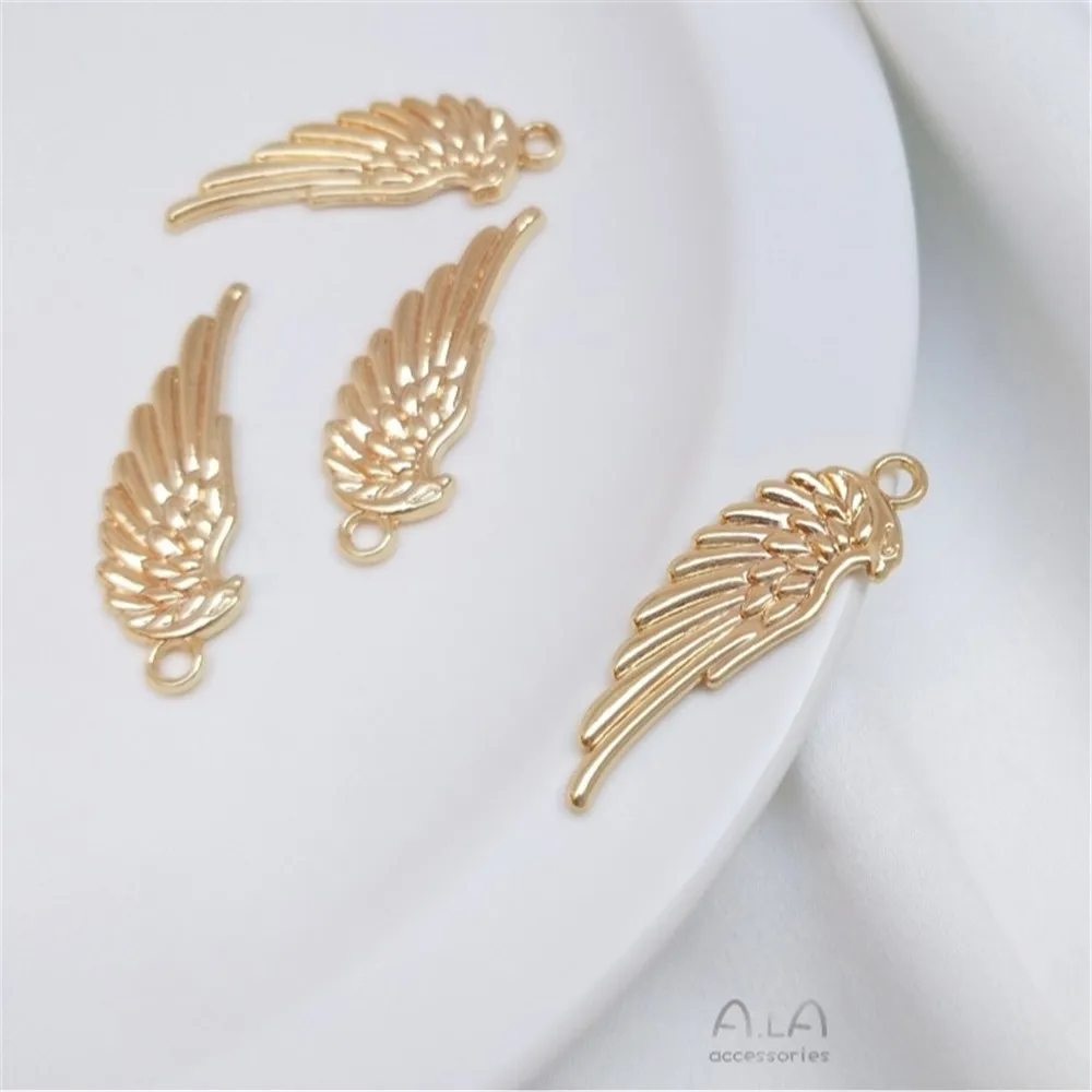 

14K Gold Color European and American Style Eagle Wings Pendant Feather Pendant Handmade Diy Necklace Jewelry Pendant Accessories