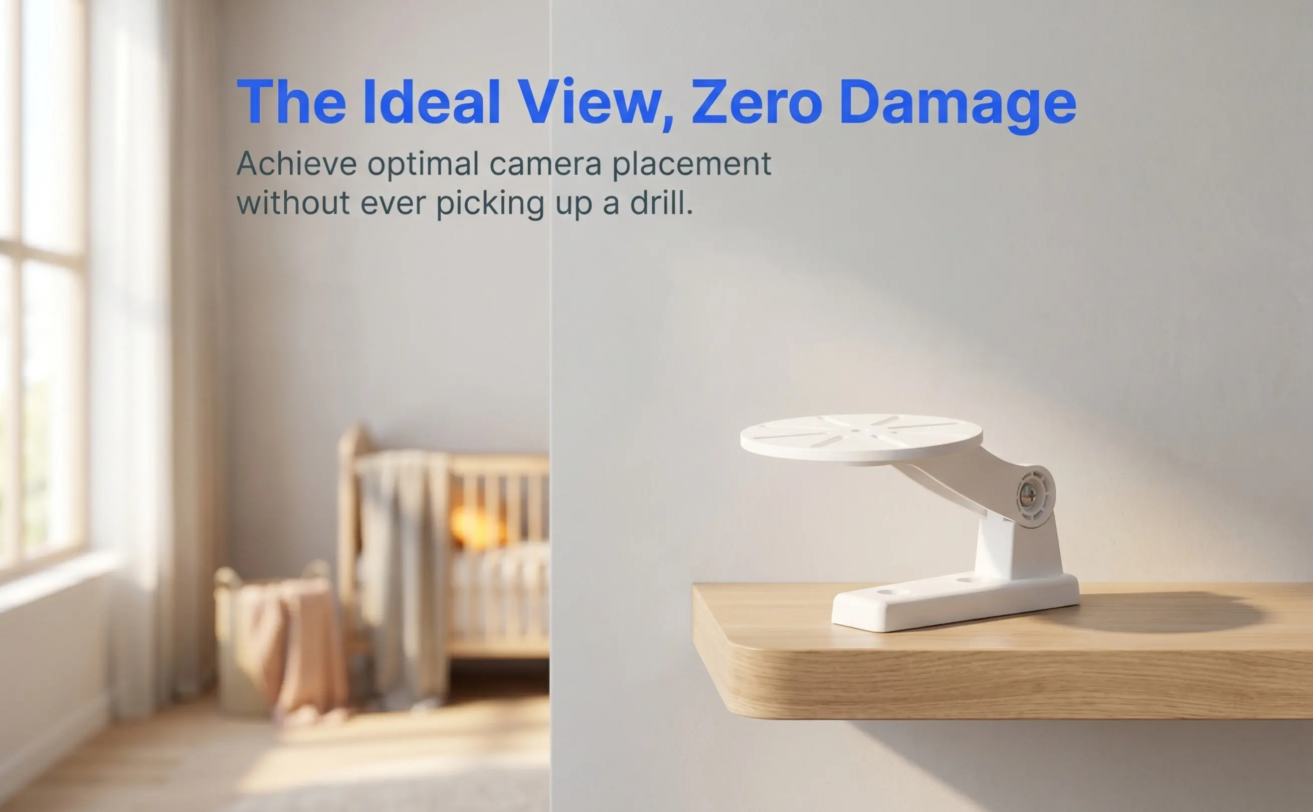 2 Pcs Camera Wall Mount Bracket Dome Indoor Holder No Drill Home Security White Ceiling Mounting Plate