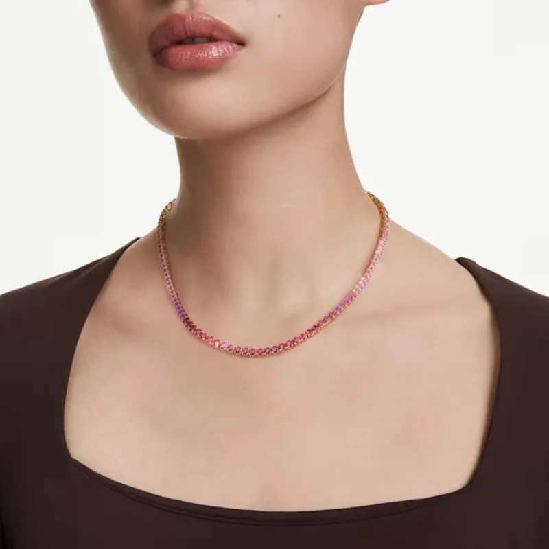 Trendy Shiny Swan Design Cubic Zirconia Necklace, Clear Faceted Crystal Pendant, Adjustable Thin Chain, Elegant Women Jewelry for Party Dating Daily Outfit Decor