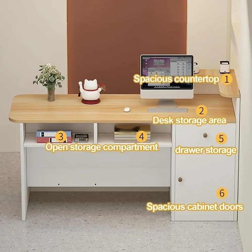 Shelves Organizers Reception Counter Desk Modern Retail Counter Front Desk Reception Room Table Counter Display Shelf & Drawers