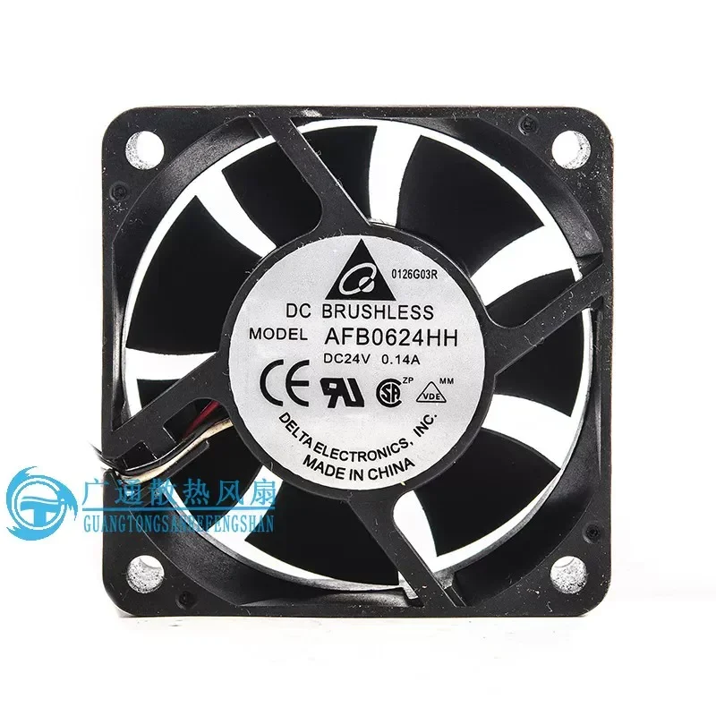 for Delta AFB0624HH 6025 24V 0.14A 6CM Double Ball Bearing Variable Frequency High Airflow Cooling Fan