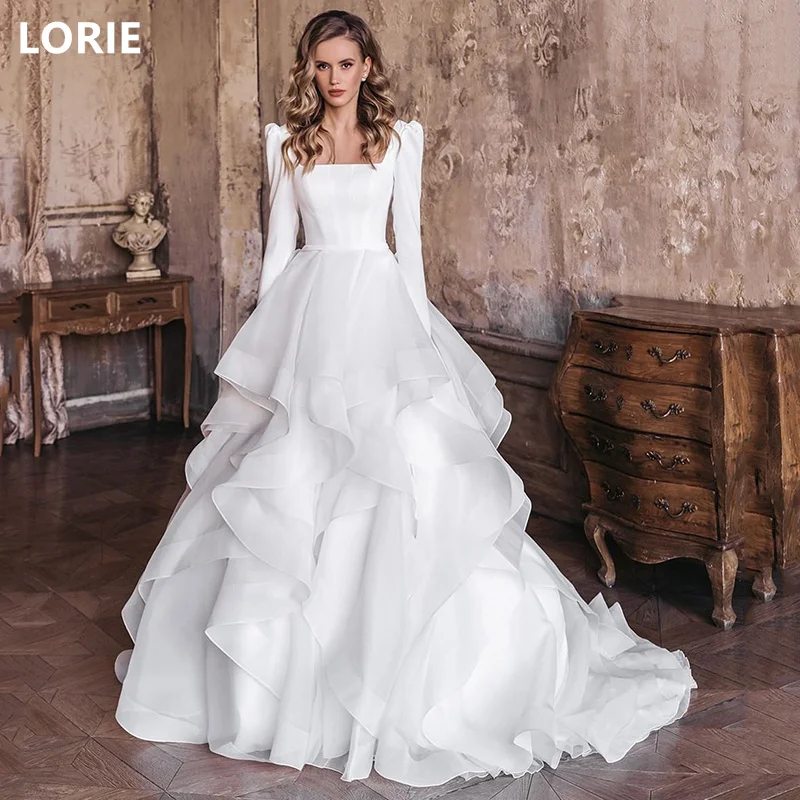 

LORIE A-Line Long Sleeves Wedding Dresses 2piece Fragrant Feeling Vestidos de novia Princess Bride Gown Customized