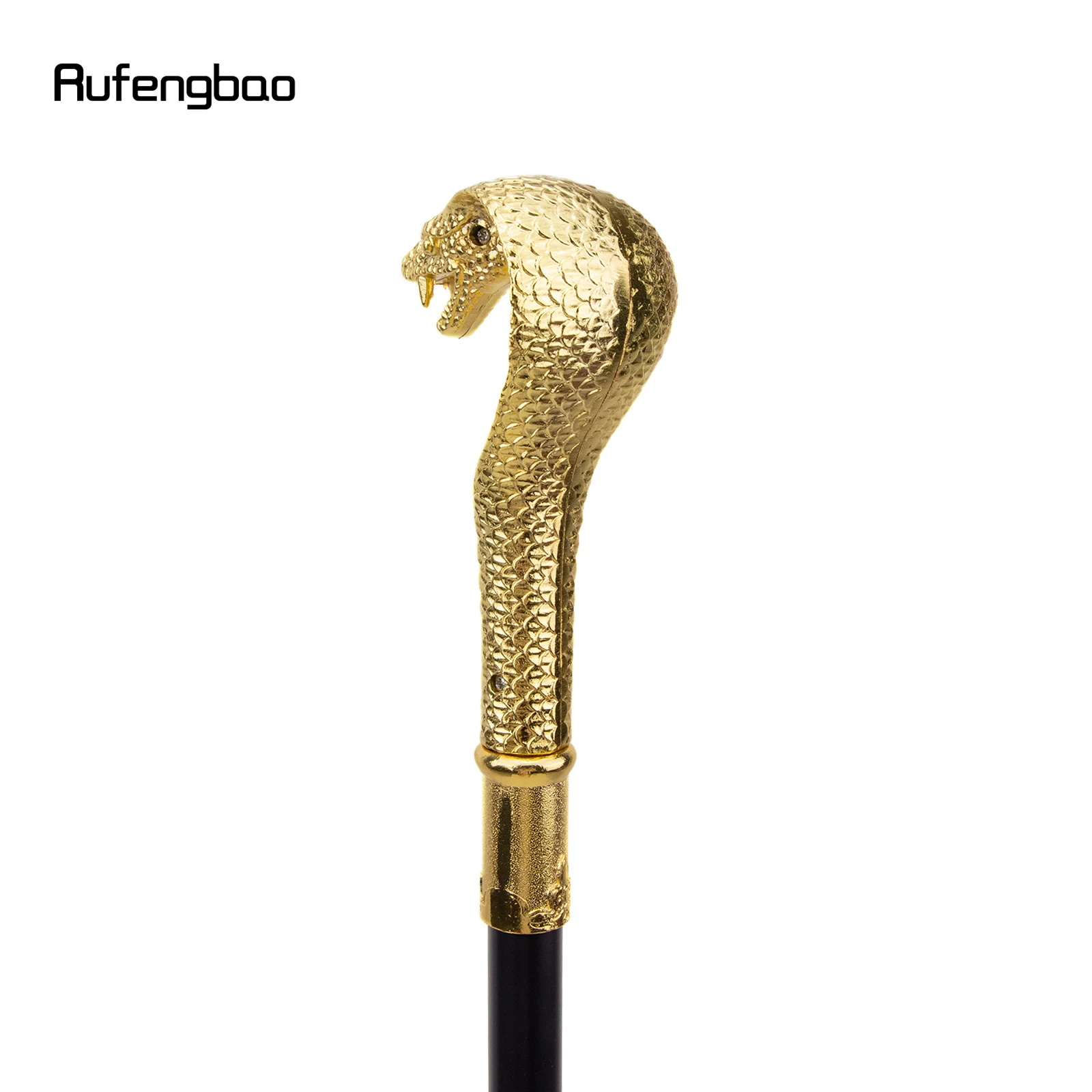 Golden Luxury Snake Handle Walking Stick with Hidden Plate Self Defense Fashion Cane Plate Cosplay Crosier Stick 93cm