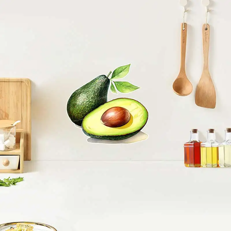 Avocado Healthy Food Wall Stickers Kitchen Decoration Dining Room Living Room Refrigerator Home Decoration Decals S869