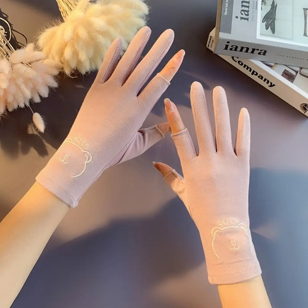 قفازات نسائية جديدة مضادة للأشعة فوق البنفسجية تعمل باللمس قفازات قابلة للتنفس رقيقة غير قابلة للانزلاق قفازات واقية من الشمس صيفية