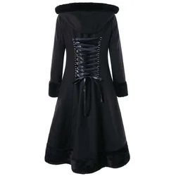 Women Victorian Coat Gothic Jacket Black Steampunk Corset Lady Outwear