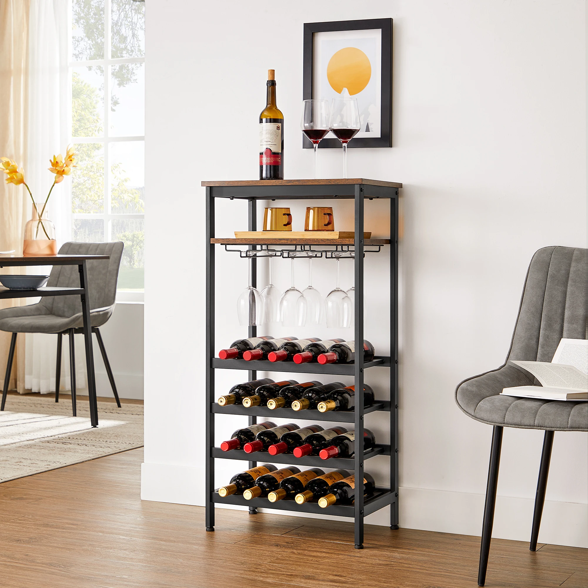 xx-Wholesale Kitchen Storage Shelf Custom Wine Bottles Display Rack Free Standing Wine Holder Wine Rack*