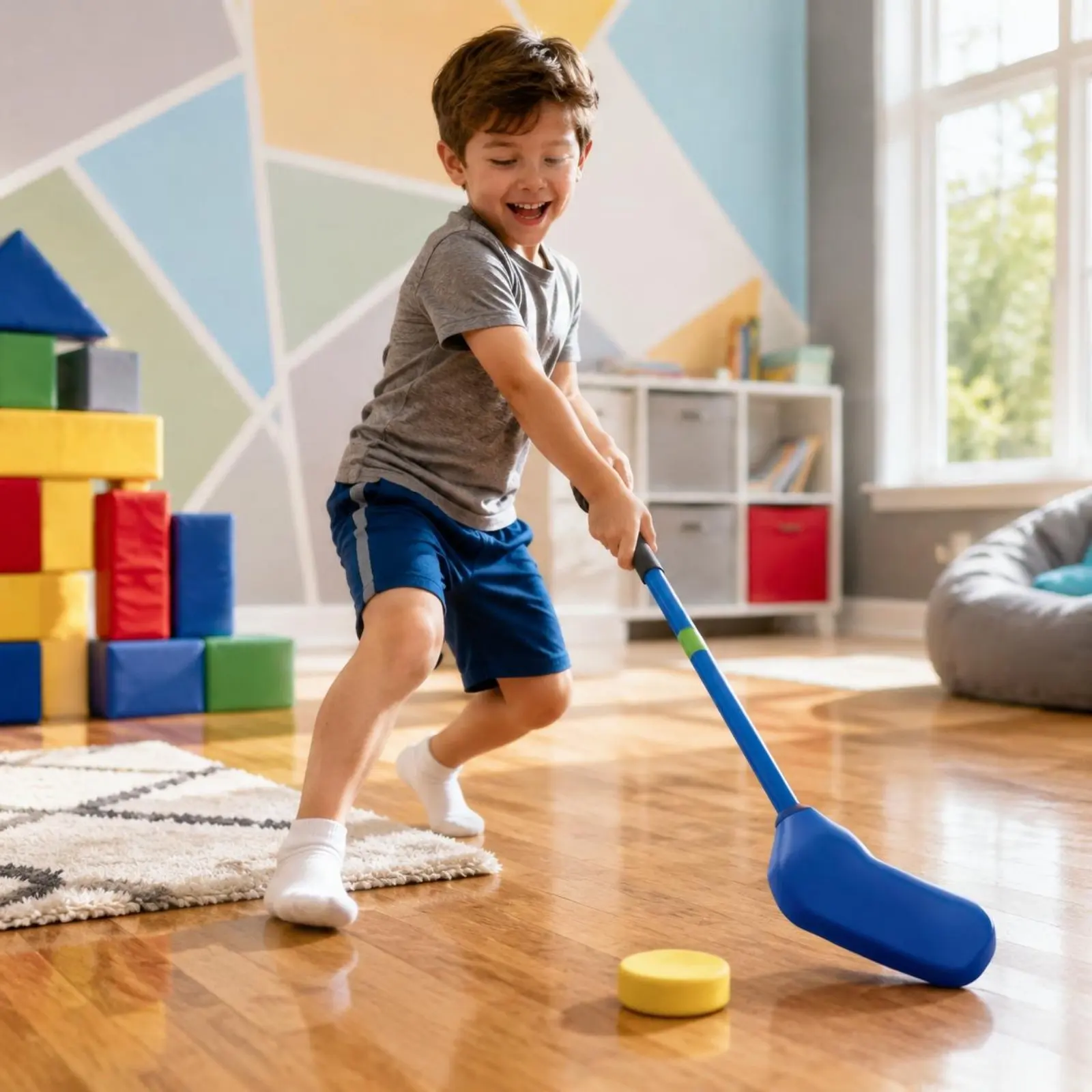 

Soft Floor Hockey Stick Lightweight Foam Hockey Stick Sports Gear Flexible Padded Grip for Children, Grass Use