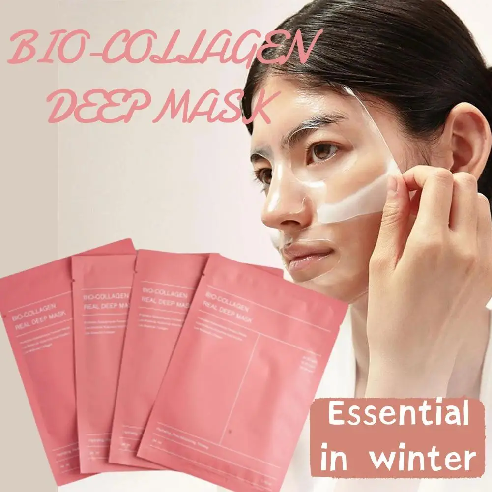 4PCS/Box Bio-Collagen Facial Mask Collagen Protein Hydrogel Soft Gel Mask Deep Moisturizing Hydrating For Women Skin Care