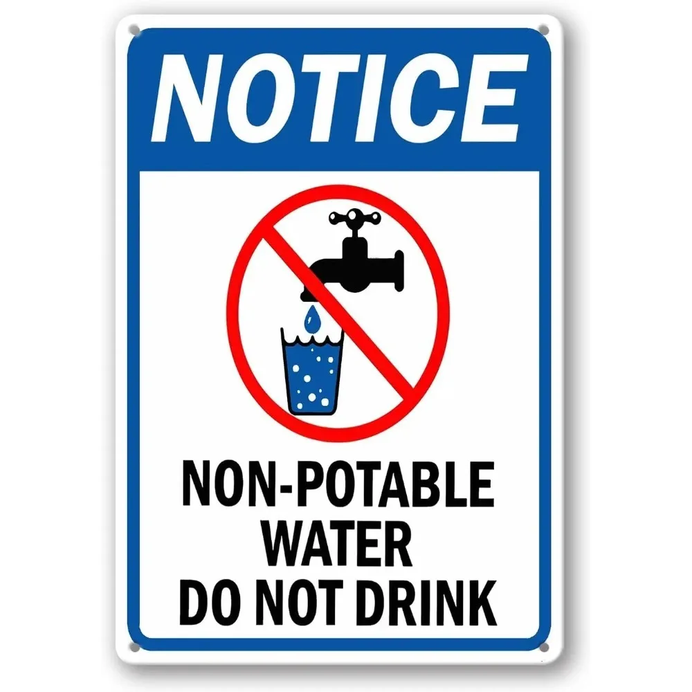 Vintage Non Potable Water Do Not Drink Sign 12x16in Waterproof Aluminum Wall Art Rustproof Metal Yard Backyard Patio Decor