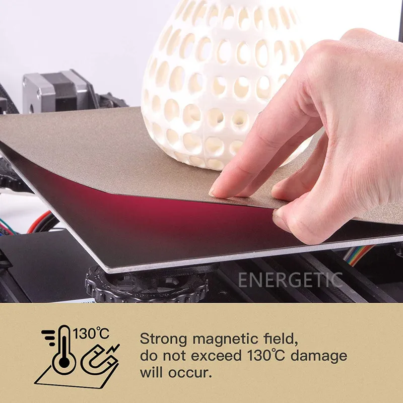 Nssnlur Plaque De Pression PEO PET 310 X 310 Mm Flexible Acier à Ressort Pour Imprimantes 3D