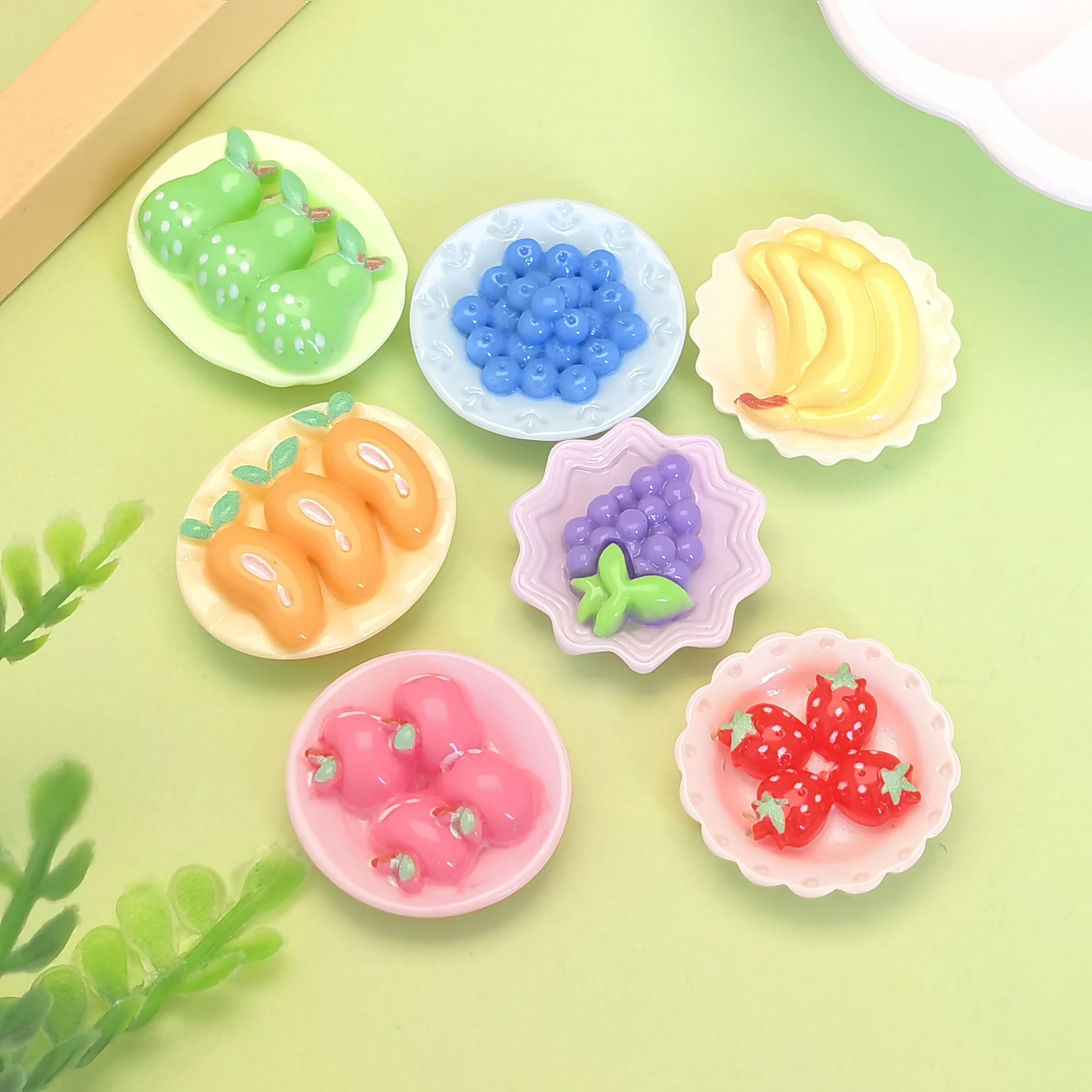 New Cute Simulation Banana Mango Fruit Plate Resin Flat Back Scrapbooking DIY Jewelry Craft Decoration Accessories