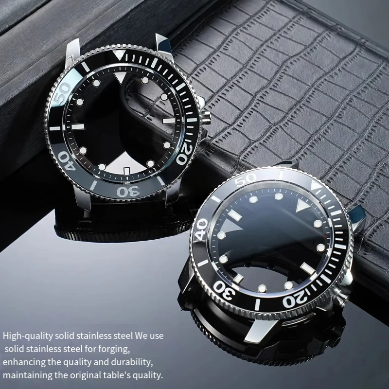 T120.607 steel case for Tissot 1853 Seastar T120 stainless steel bezel watch glass modification ceramic ring scale ring parts