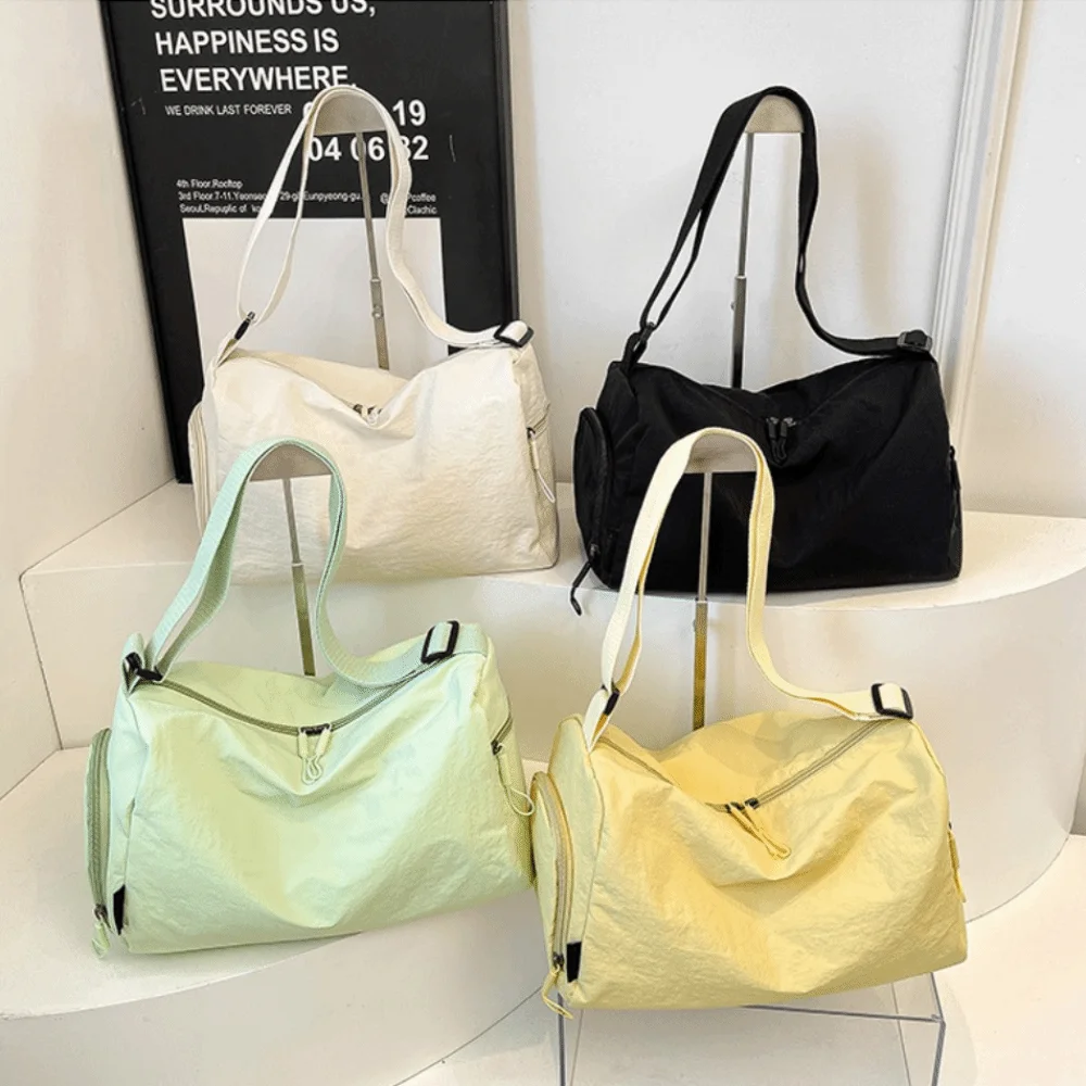 

Повседневная сумка через плечо большой емкости, нейлоновая сумка для багажа в ленивом стиле, разноцветная дизайнерская сумка через плечо для женщин