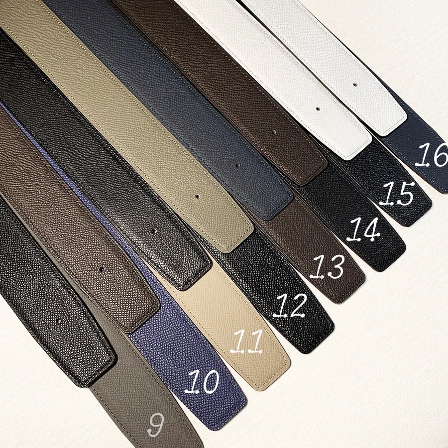 2026 WITHOUT BUCKLE 3.8cm two sides high quality men women belt genuine leather trousers first layer 16 colors