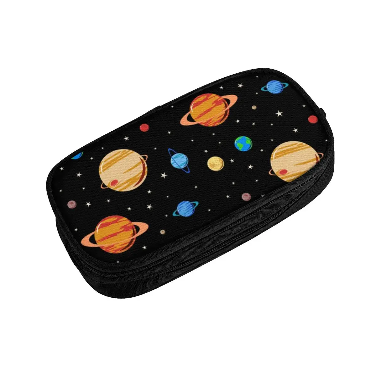 Cute Planets Pattern Custom Cute Pencil Case Girl Boy Large Capacity Space Galaxy Universe Pencil Bag Pouch Students Stationery