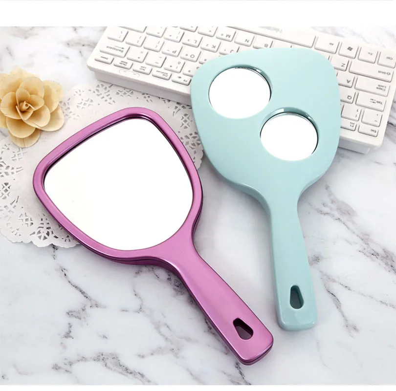 Dormitory Small Makeup Mirror Mini Portable Portable Mirror Small Handheld Handle Mirror Beauty Salon Makeup Mirror