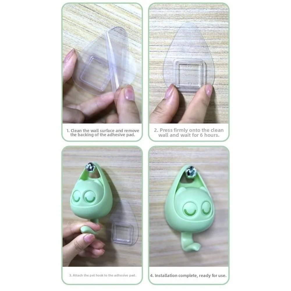 2pcs Cartoon Blink Cat Hook Cute Self-adhesive Wink Bird Key Holders Rack Plastic Animal Decorative Hook Storage Rack