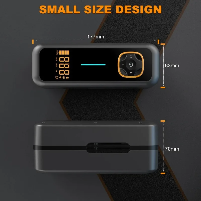 Wireless Digital Display Car Air Pump - Compact Portable Tire Inflator with High Temp Resistance & Overheat Cutoff​​