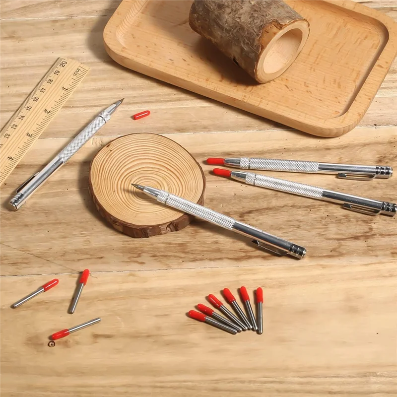 GOOD-ทังสเตนคาร์ไบด์ Scriber,อลูมิเนียมคาร์ไบด์ Scriber ปากกาแม่เหล็ก,แกะสลักปากกาแกะสลักพร้อมคลิป Scribe เครื่องมือ