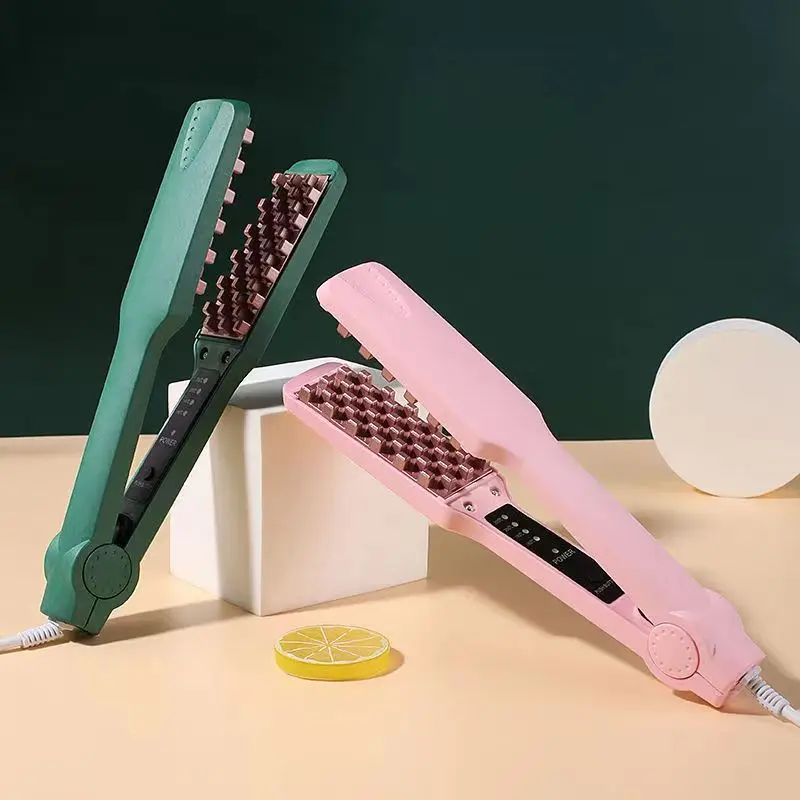 3D Grid Hair Crimper Volumizer Ceramic Professional Hair Fluffy Corrugated Curler Flat Iron Corn Hair Splint Perm 4 Temperatures