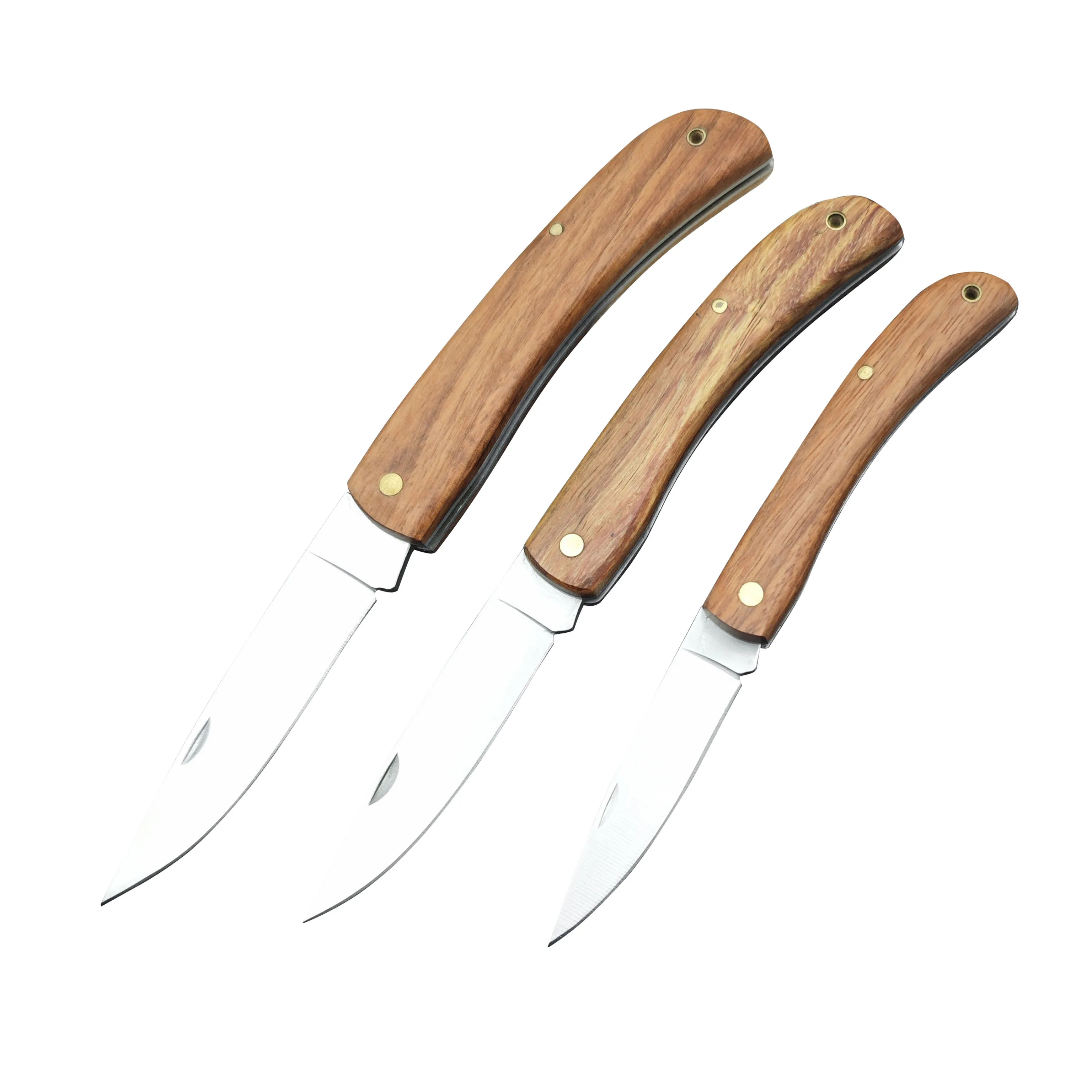 High-Quality Foldable Fruit Knife with Wooden Handle for Kitchen and Home Use