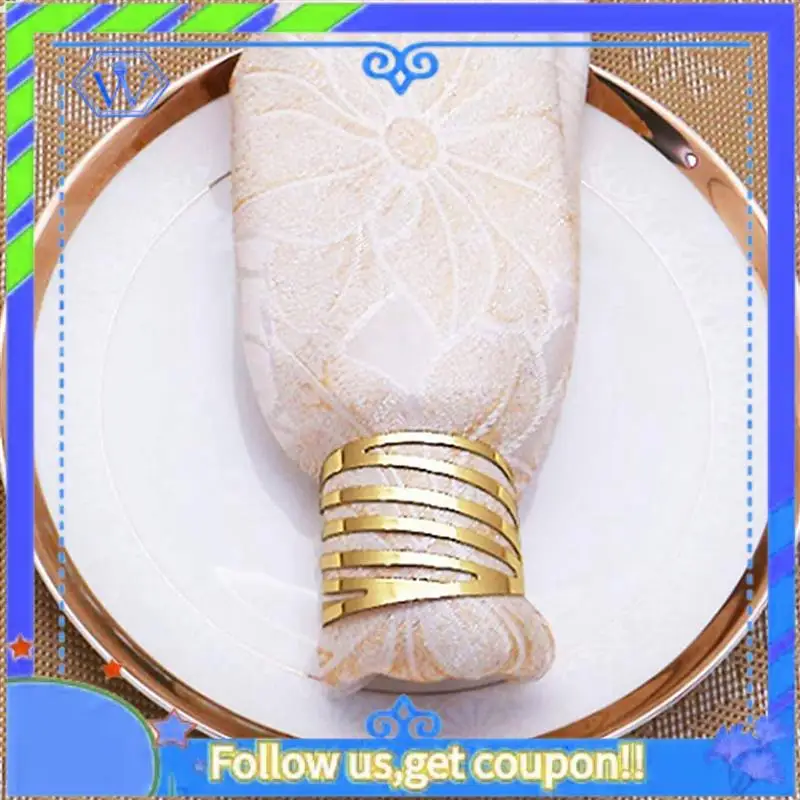 

A55P-Gold Napkin Rings Set Of 36, Hollow Napkin Ring Holder For Wedding Christmas Family Gathering Table Decoration