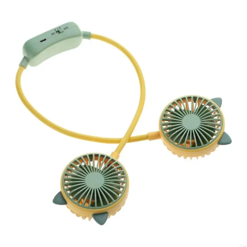 Quạt mini gấp L8RE Quạt cổ rảnh tay Quạt sạc Quạt thể thao yên tĩnh cho gia đình Quạt động ngoài trời 2 tốc độ