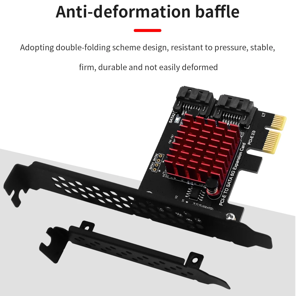 TISHRIC PCIE ถึง 2 พอร์ต Sata 3.0 การ์ด PCIe 3.0 ช่องใส่การ์ดใช้งานร่วมกับ Express X1 X16 อะแดปเตอร์สําหรับฮาร์ดดิสก์ไดรฟ์ออปติคอล