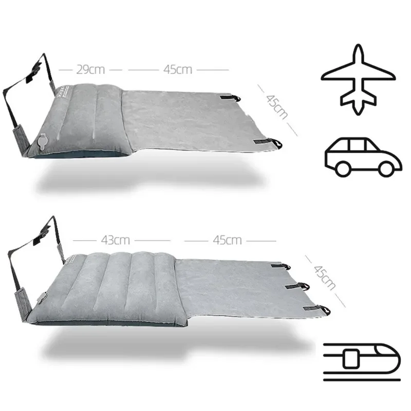 Adjustable Travel Pillow Foot Rest Pillow with Inflatable Seat Cover Planes Buses Flight Sleeping Resting Pillow Foot Pad