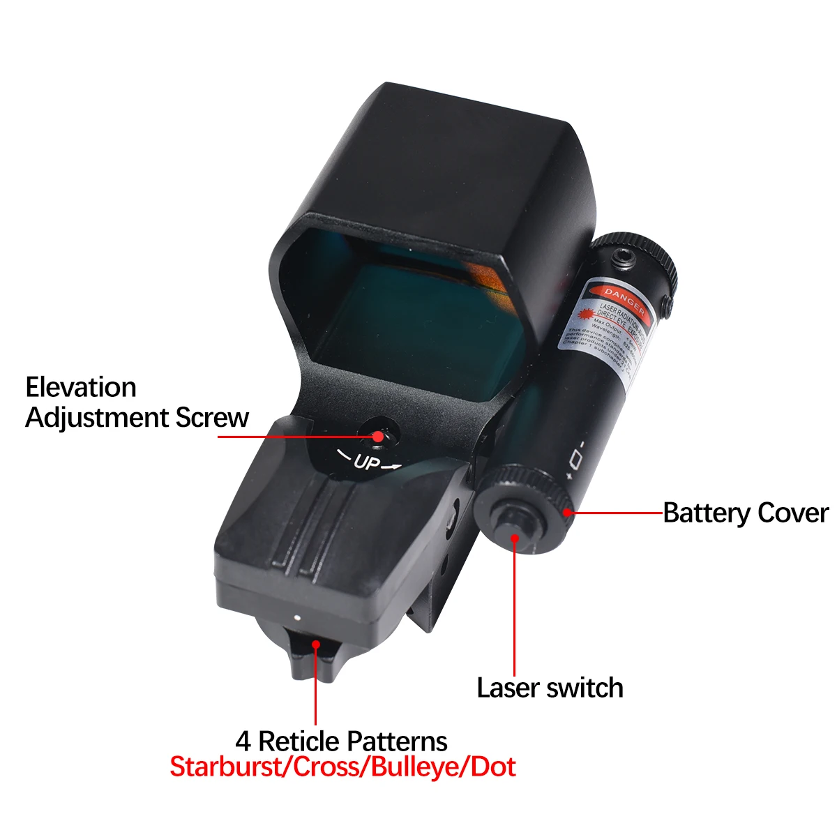 Tactical Red Dot Sight With red laseru Sight tdoor Hunting Optics Riflescope Reflex Air  Rifle Scope for 20mm Picatinny Rail