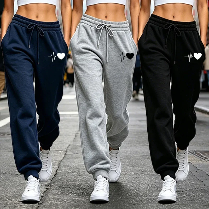 2026 Daily Fashion Sportswear Women's Sweatpants Printing Casual Elastic Waist Sports Jogger Pants Outdoors Jogging Trousers