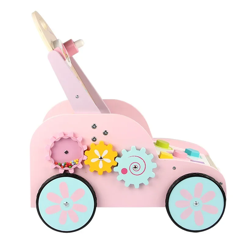 Poussette en bois pour interaction parent-enfant, jouets éducatifs populaires, cadeau d'apprentissage, vente en gros, offre spéciale