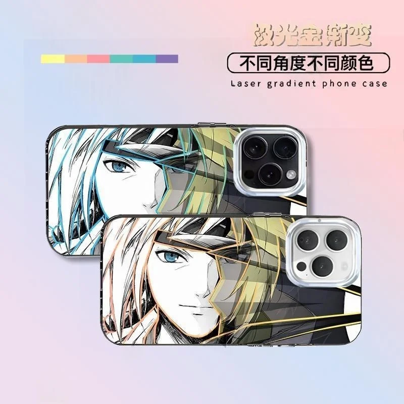 Naruto Namikaze Minato Handyhülle für iPhone 17Pro 16 15 14 13 12 11 Pro Max Air 17PROMAX 3D Anime Gelber Blitz Aurora Cover