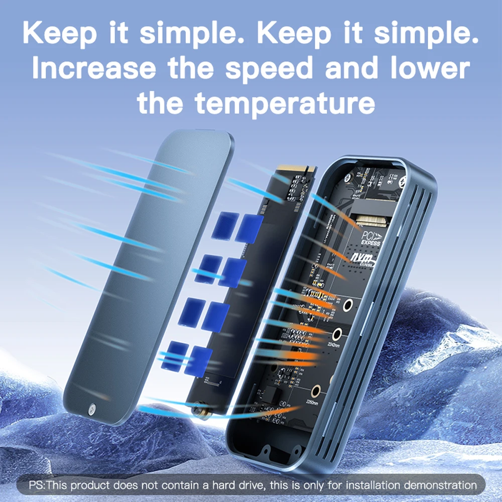 Meetiger USB4 M.2 SSD Enclosure 40Gbps SSD Adapter Aluminum M.2 NVMe Case Thunderbolt USB4.0 Type-C External Hard Drive Case
