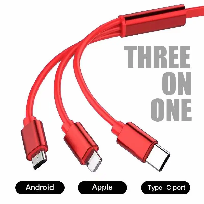 3 in 1 einziehbares Daten-USB-Kabel für iPhone-Ladegerät Schnellkabel-Ladekabel für Android-Handy Typ C Xiaomi für Audi Sline Rs