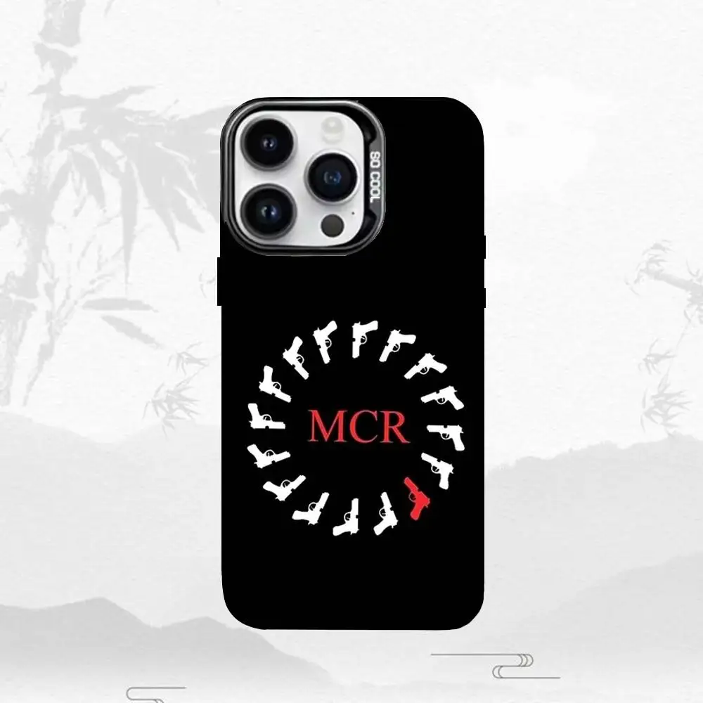 My C-Chemical Romance Gun Handyhülle für iPhone 17,16,15,14,13,12,11 Plus, Pro Max, schwarz, matt, stoßfest