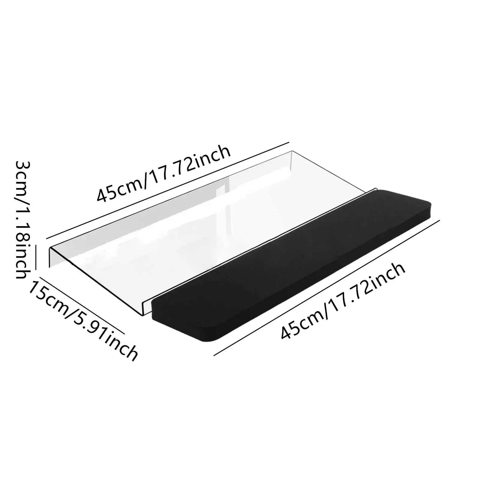 Computer Keyboard Stand and Wrist Rest,Acrylic Keyboard Riser Desk Comfortable Typing Tilt Keyboard Holder for Company Worker