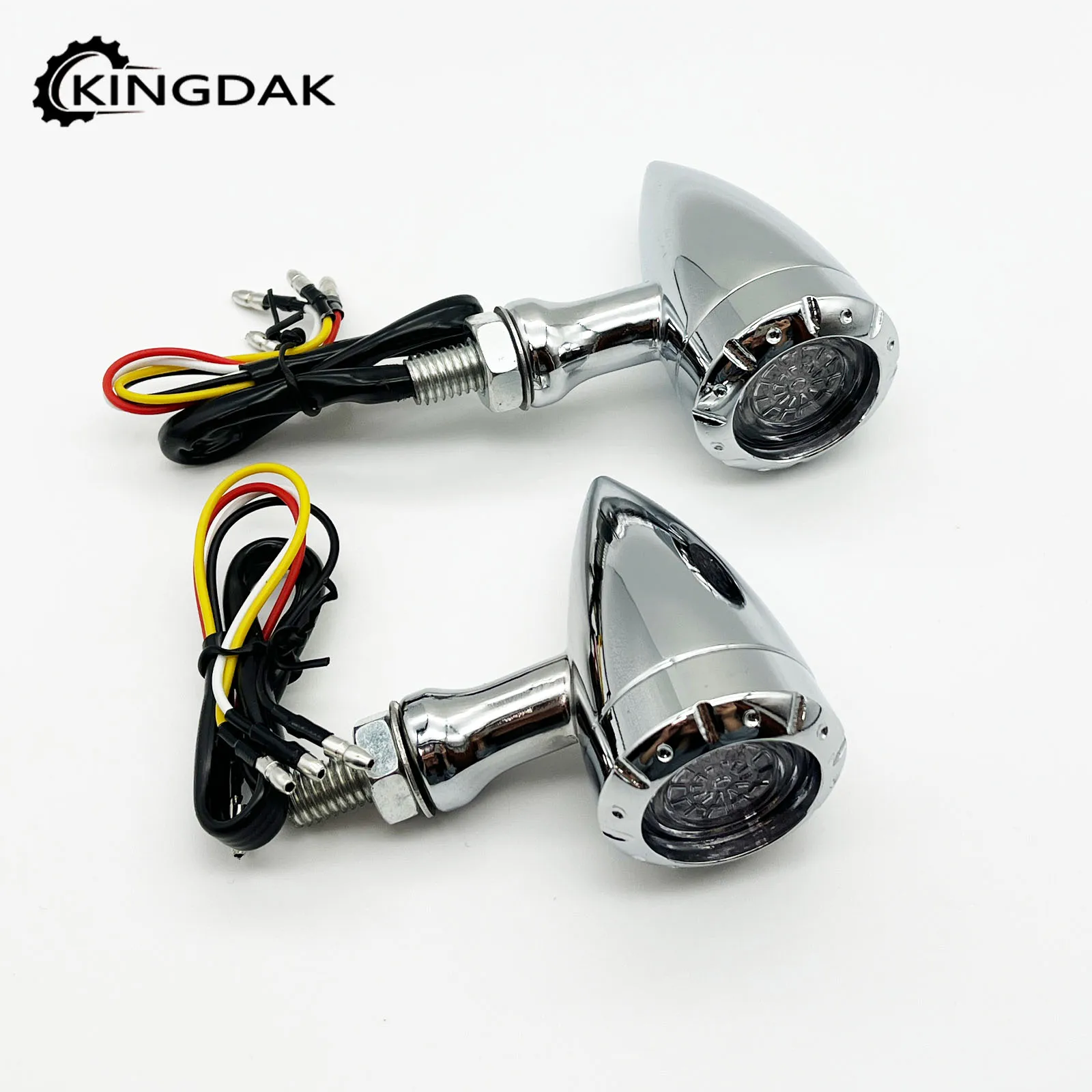 Motorcycle Black Chrome 10mm Turn Signal Indicator Light LED Flashing Brake Lamp For Harley Chopper Cruiser Custom For Honda