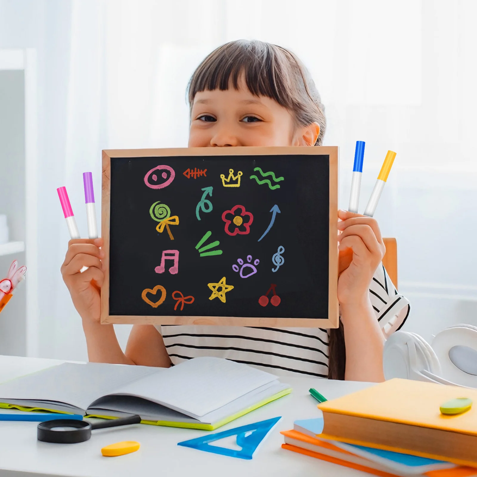 

12Pcs Erasable Liquid Pens Multicolor Light Board Markers for Illuminated Boards Whiteboard Blackboard Reusable Art Sketching