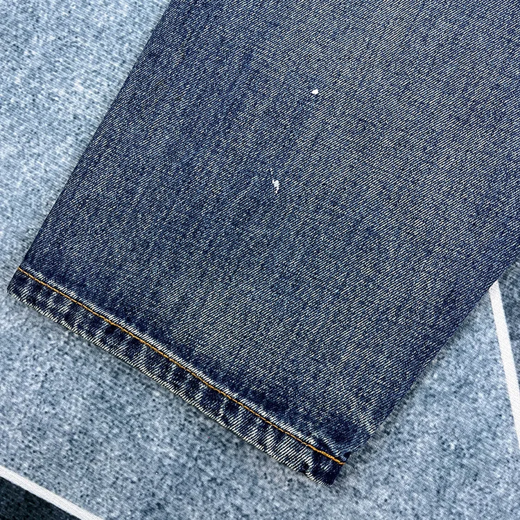 American Cityboy Paint Stains Jeans affusolati in cotone 100% per uomo Pantaloni larghi in denim spesso a gamba dritta per l'autunno retrò invecchiato